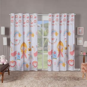 Cortina Infantil Princesinha Para Quarto 3.00X2,20 Estampada