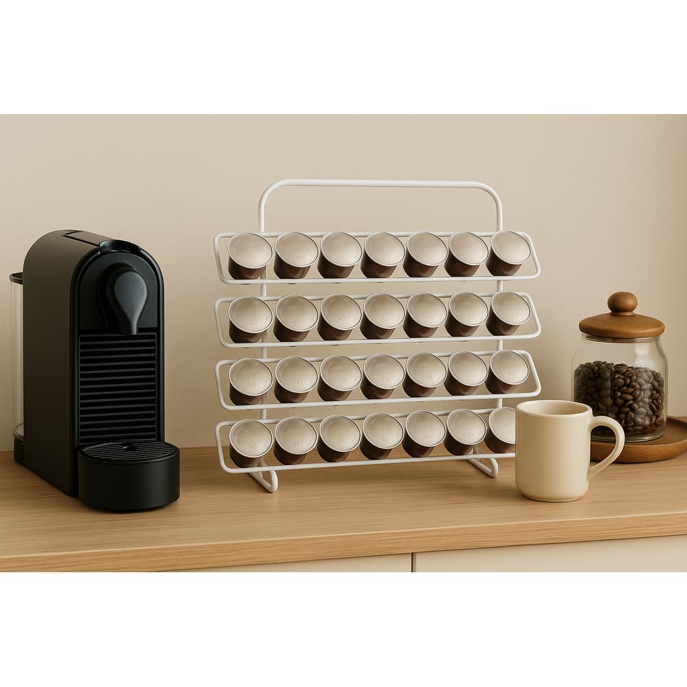 Suporte para Cápsulas de Café Nespresso – Aramado 28 Unidades Branco