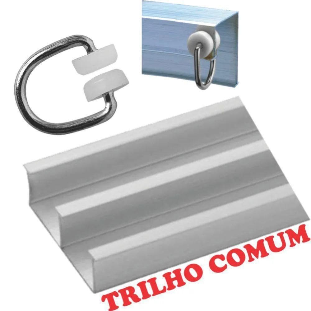 Cortina Dinamo 3 Metros Sala Quarto Trilho Comum - Cáqui