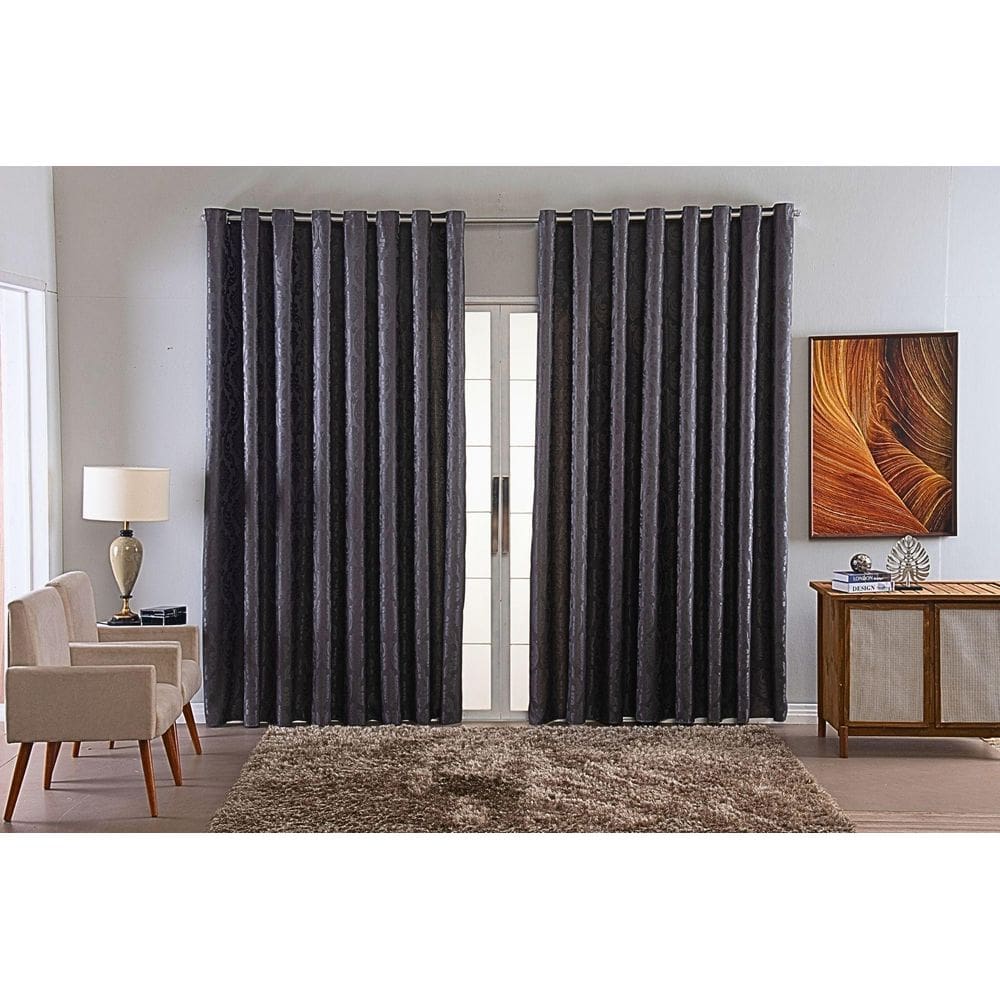 Cortina Jacquard Luxo Em Tecido Semi Blackout Sala 6,00X2,80