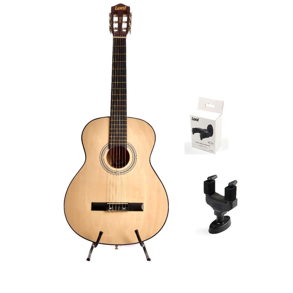 Kit Violão Land Acustico Nylon Natural+Suporte Parede Pec50
