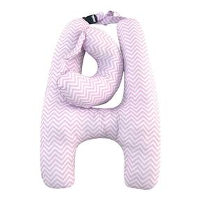 Almofada H De Dormir Para Carro Com Almofada Chevron Rosa