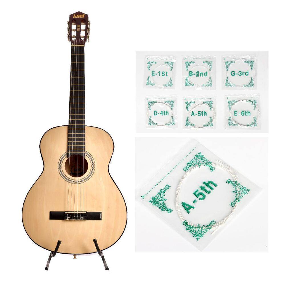 Kit Violão Land Acustico Nylon Natural+Encordoamento Pac30
