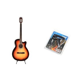 Kit Violão Land Eletrico Nylon Sunburst + Capotraste Pba-07