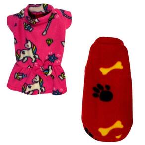 Kit 2 Roupas De Inverno Cães E Gato Vestido E Capa Eg - 006