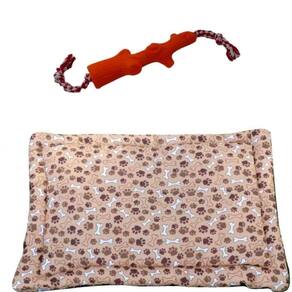 Kit Para Cães E Gatos - Colchonete G E 1 Brinquedo De Corda