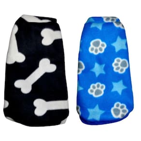 Kit 2 Roupas Para Cachorro - Suéter Inverno G Preto E Azul