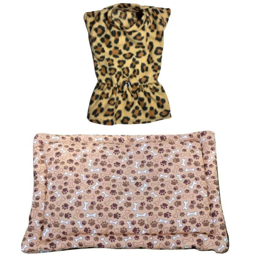 Kit Cães E Gatos - Colchonete P E Vestido De Inverno M