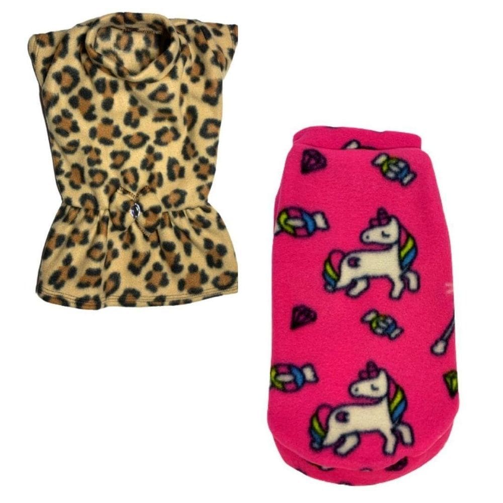 Kit 2 Roupas De Inverno Cães E Gato Vestido E Capa Eg - 009