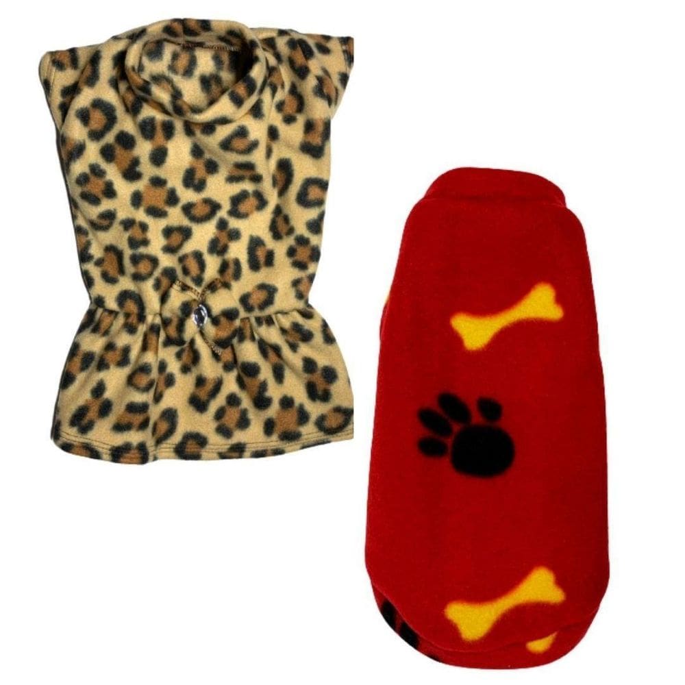 Kit 2 Roupas De Inverno Para Cães E Gato Vestido E Capa M