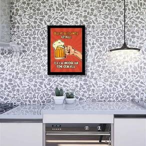 Quadro Frase Cerveja Salve O Planeta 24X18Cm - Com Vidro