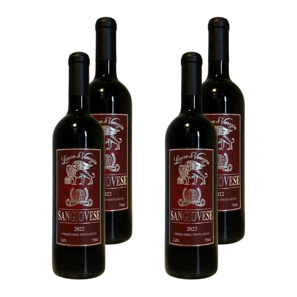 Kit 4 Vinhos Leone Di Venezia Sangiovese Tinto Brasil 750ml