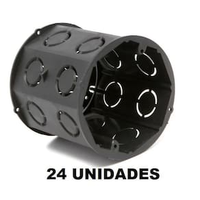 Caixa De Luz Octogonal Laje Fundo Móvel Duplo Kit 24 Un.