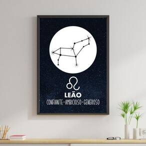 Quadro Coleção Signos - Leão 33X24Cm - Com Vidro