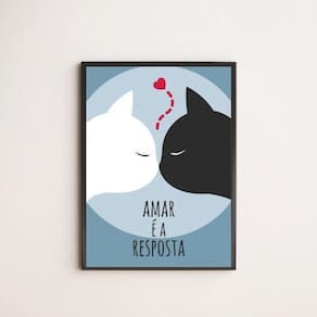 Quadro Decorativo Amar é a Resposta 33x24cm - com vidro