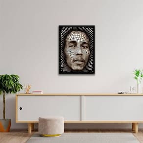 Quadro Decorativo Artístico Bob Marley 34x23Cm