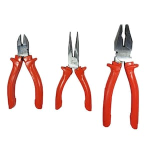 Kit Jogo 3 Peças Alicates Para Uso Geral Aço Carbono Polido