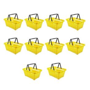Cesto De Compras D100 Dellaplast 16L 45X29X19 Amarelo Kit 10