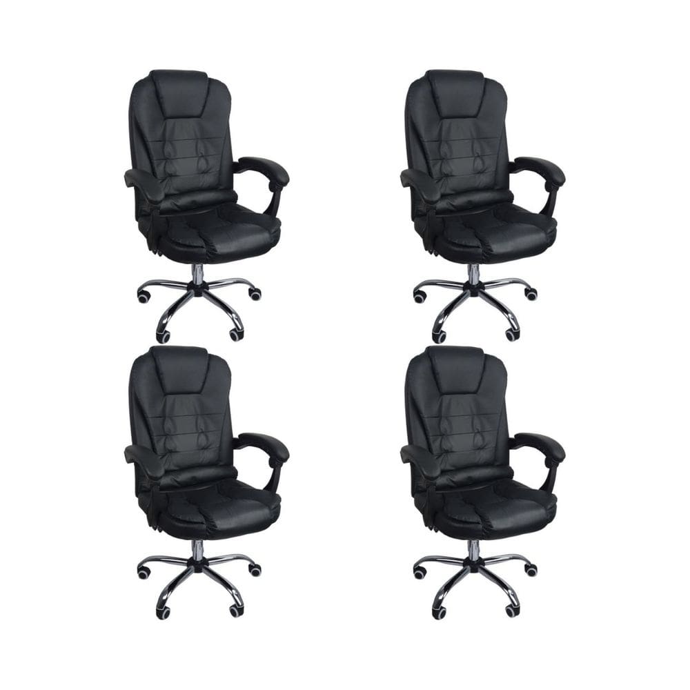 Kit 4 Cadeiras De Escritório Presidente Reclinável Ajustável