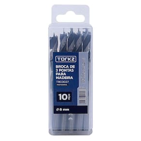 Broca de Madeira Torkz TRC0037, 8 mm - 10 Peças
