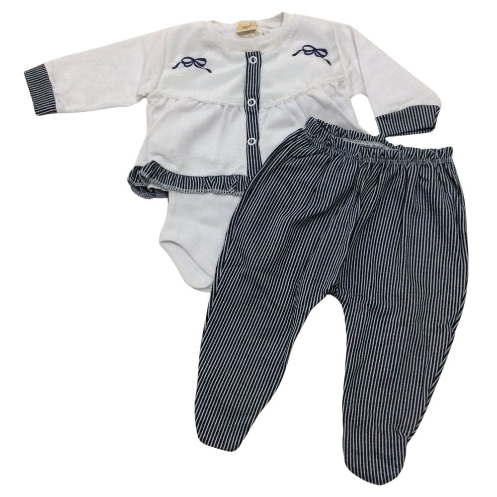 Conjunto Bordado bebê três peças Doce Melado fem