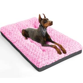 Cama de cachorro POCBLUE Deluxe lavável para cães grandes de até 32 kg rosa