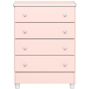 Cômoda Infantil 4 Gavetas Mdp Com Pés Doce Mel Rosa