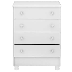 Cômoda Infantil 4 Gavetas Mdp Com Pés Doce Mel Branco