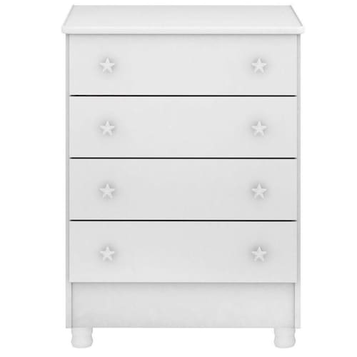 imagem-Cômoda Infantil 4 Gavetas Mdp Com Pés Doce Mel Branco