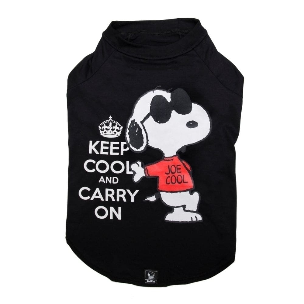 Camiseta Para Cachorro Snoopy Keep Cool Preto Zooz Pets