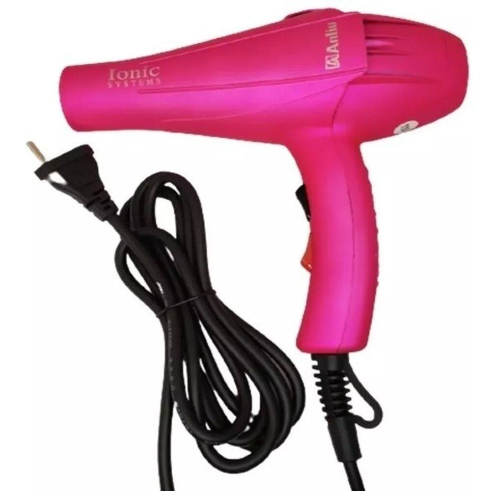 Secador de Cabelos Anliu 3200W 2 Velocidades 3 Temperaturas Rosa 127V