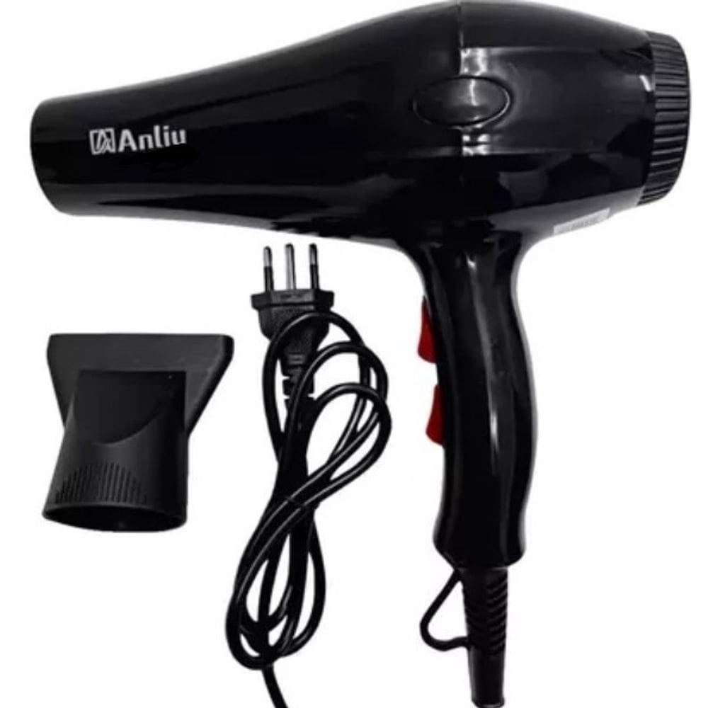 Secador de Cabelos Anliu 3200W 2 Velocidades 3 Temperaturas Preto 127V