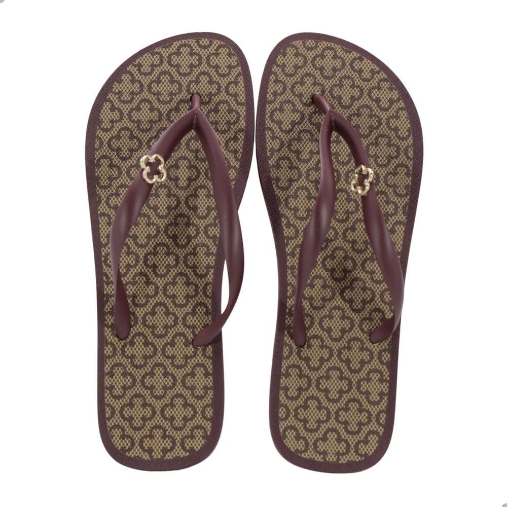 Chinelo Feminino Capodarte Marsala Monograma