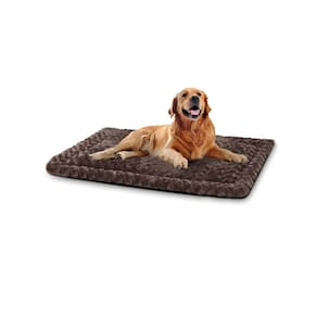Tapete de cama para cães Exsnugy lavável reversível 104x69cm marrom