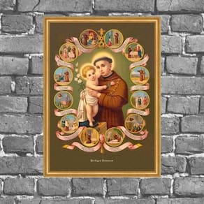 Placa Decorativa De Parede Santo Antônio 18X27Cm