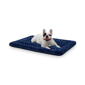 Tapete de cama para cães Exsnugy reversível lavável para cães grandes, azul