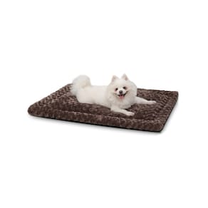 Tapete de cama para cães Exsnugy lavável reversível 75x45cm marrom