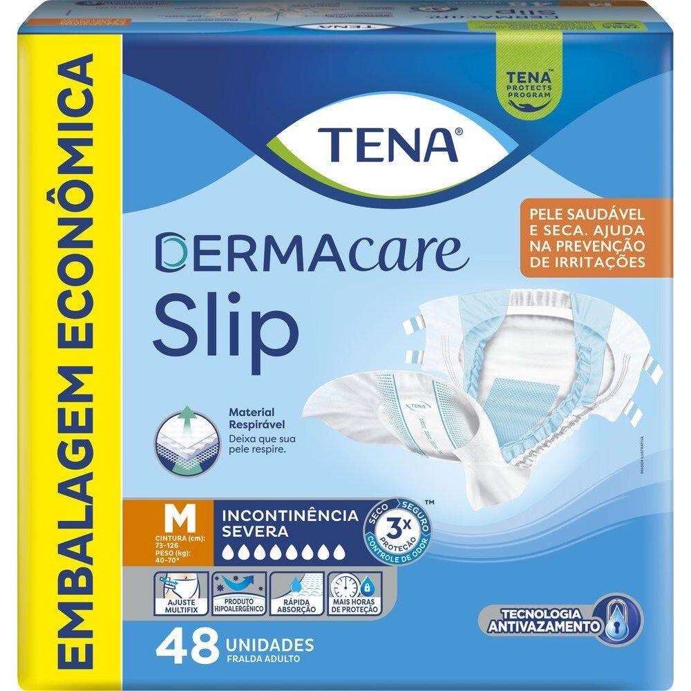 Fralda Geriátrica Tena Slip Dermacare M 48 Unidades