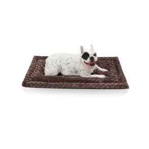 Tapete de cama para cães Exsnugy lavável reversível 90x55cm marrom