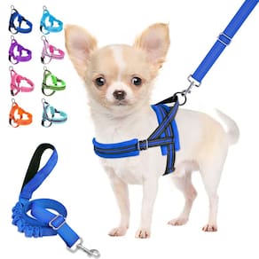 Conjunto de arnês e coleira para cães Lukovee Soft Acolchoado para cães pequenos