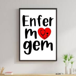 Quadro Profissões - Enfermagem 33X24Cm - Com Vidro