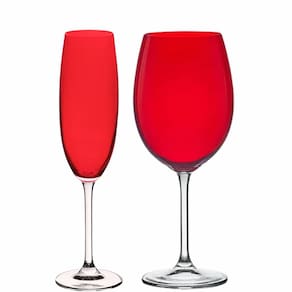 Jogo Taças Champanhe, Vinho Cristal Gastro Vermelha 12un Bohemia