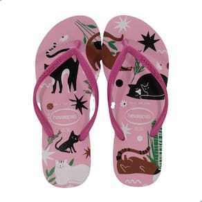 Chinelo Feminino Havaianas Slim Pets Rosa Glow