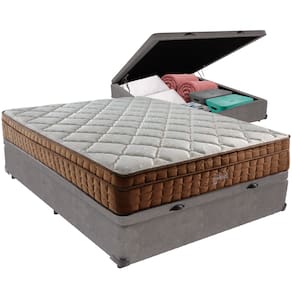 Cama Box Baú e Colchão Anjos Star Pillow In Casal Anjos