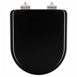 Assento Sanitário Poliester Soft Close Link Ébano (Preto) para bacia Deca
