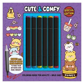 Cute & Comfy Coloring Book For Adults - Bold Easy - Special Edition - Livro De Colorir Adulto