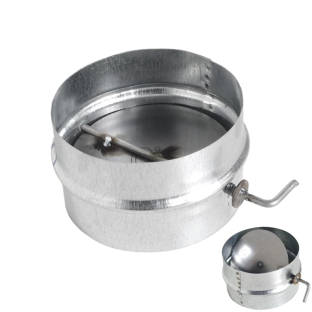 Anel Com Borboleta Registro Para Chaminé Regulador Fumaça Fogão A Lenha Galvanizado 110mm - 4884 Hedlund