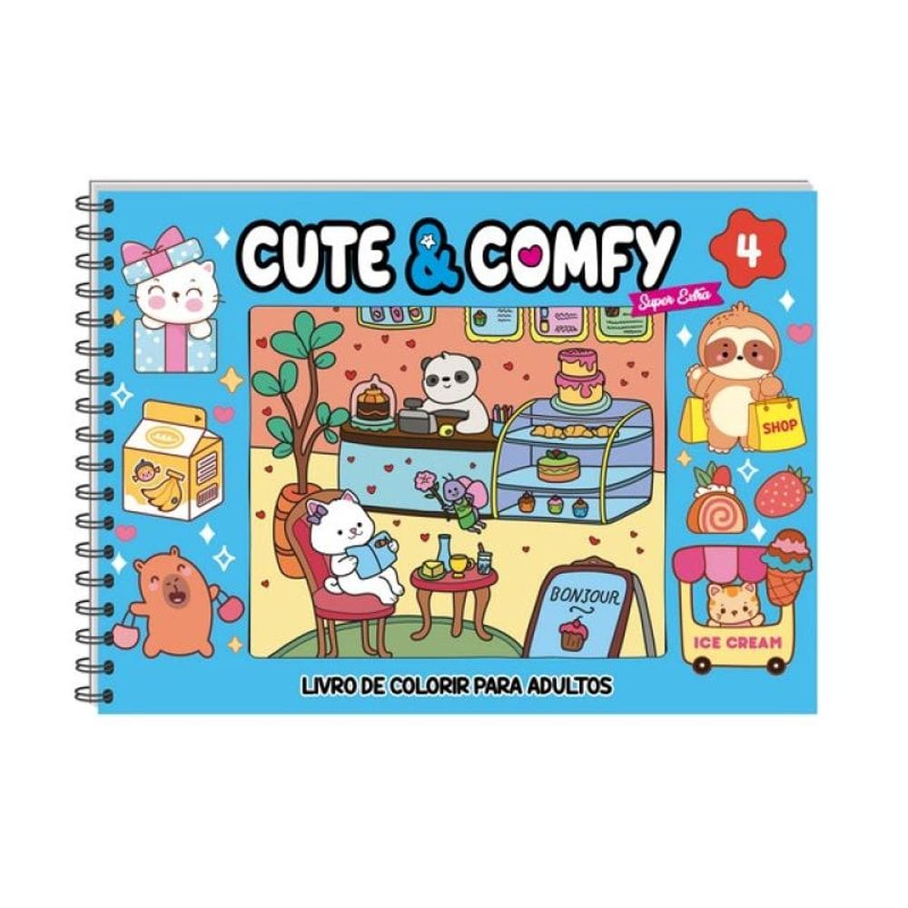 Cute & Comfy Super Extra Edição 04 - Livro De Colorir Adulto - Capa Dura Holográfica