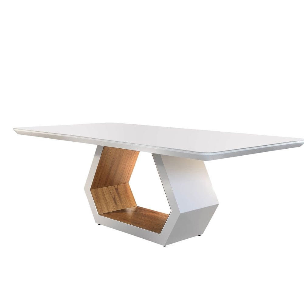 Mesa Ane 220cm Madeira e Vidro Mobillare