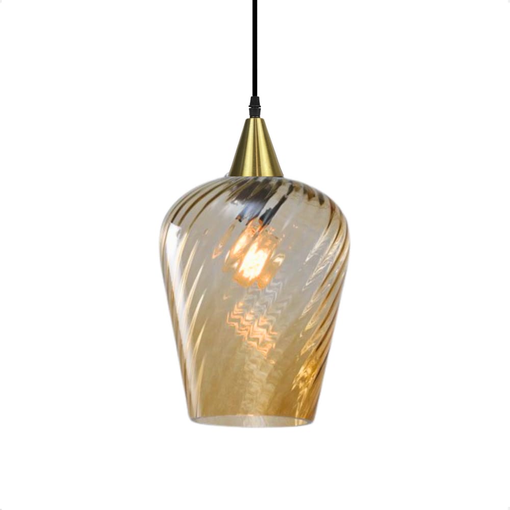 Lustre Pendente Taschibra Monalisa G Rigato Âmbar E27 Bivolt Ouro